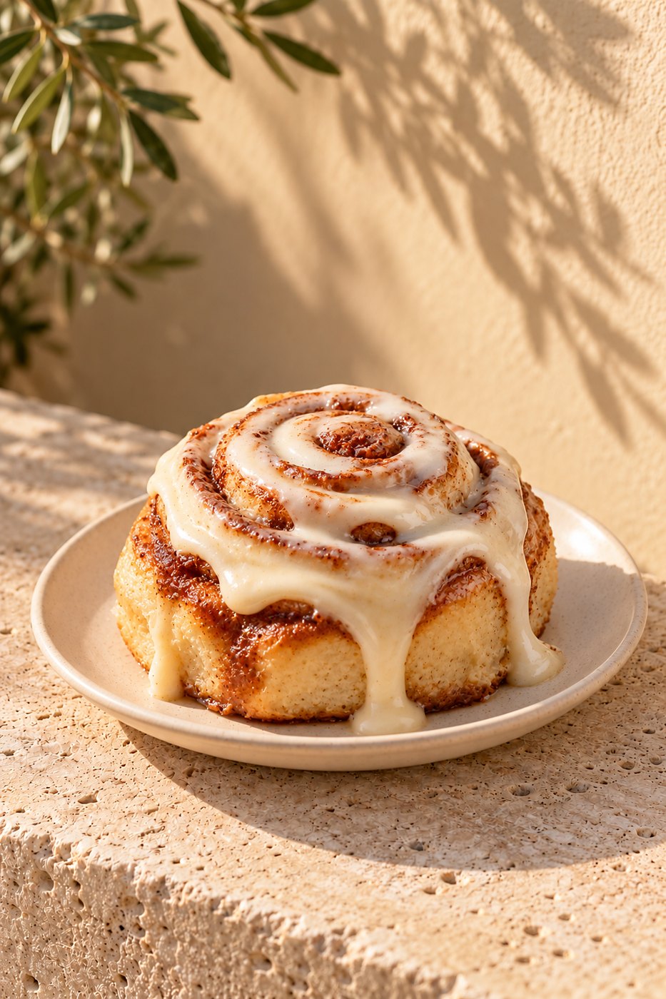 Glazed cinnamon roll